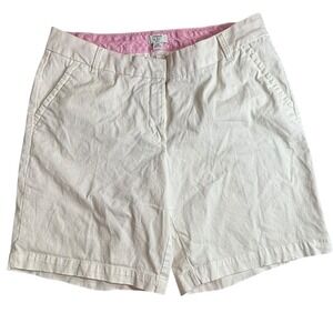Crown & Ivy Caroline Curvy Fit White Chino Shorts Women's Size 14W‎